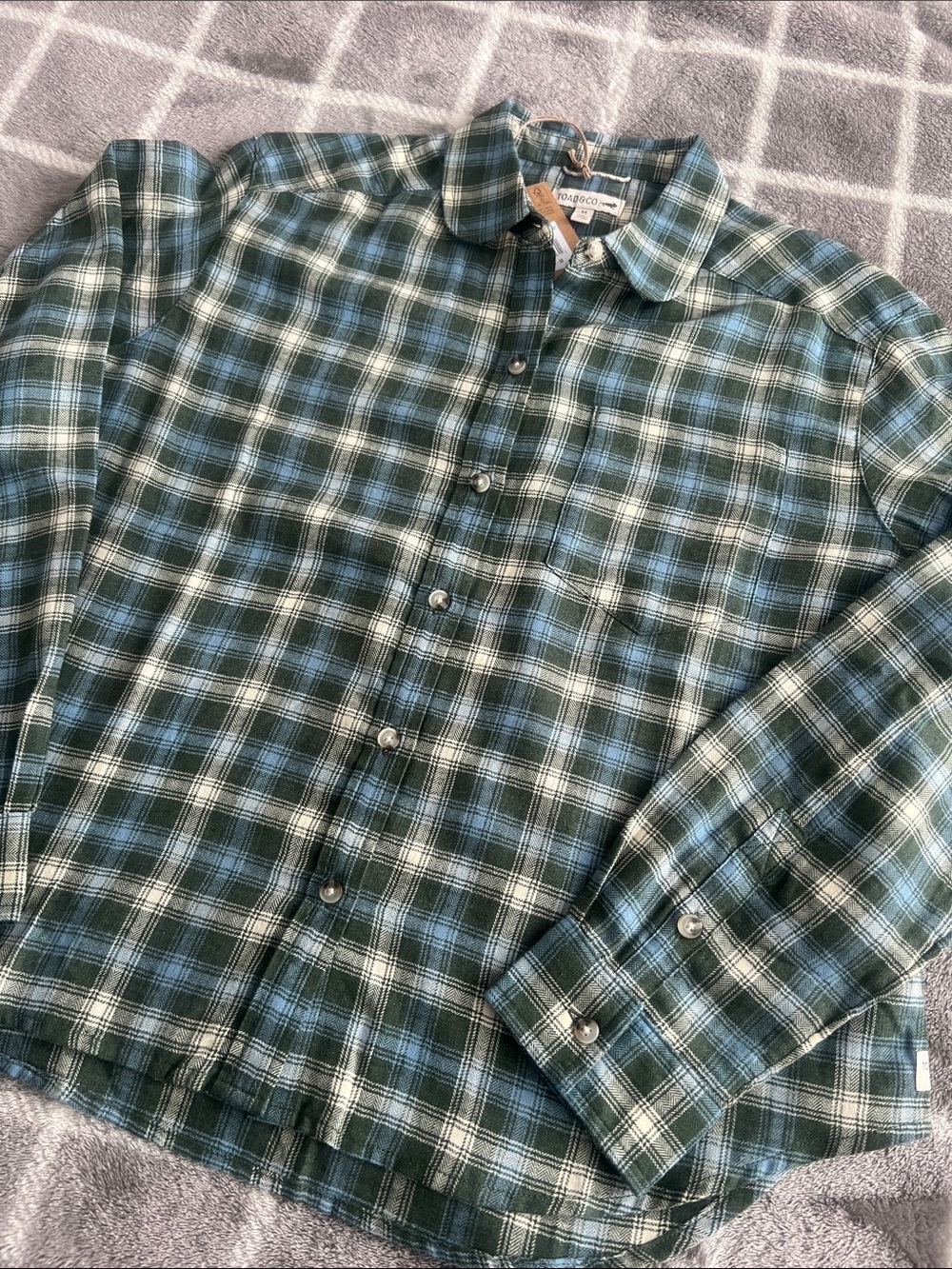 Toad and Co Boxy Flannel Button Down Shirt Re-Form Women's Medium - Picture 2 of 13